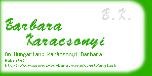 barbara karacsonyi business card